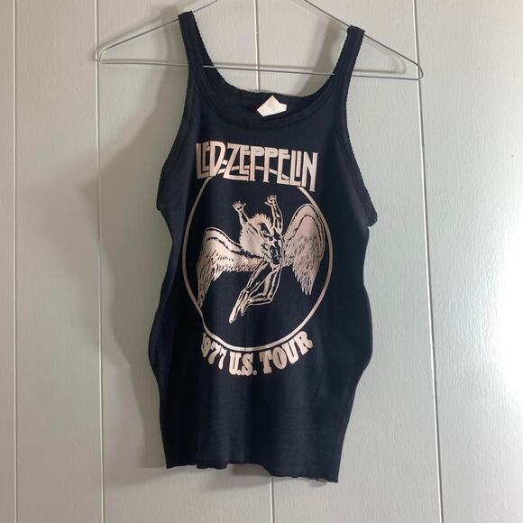 1977 LED ZEPPELIN U.S. Tour single stitch tank top sleeveless tee shirt 14 LARGE - Picture 2 of 5